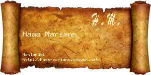 Haas Mariann névjegykártya