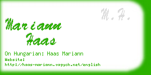 mariann haas business card